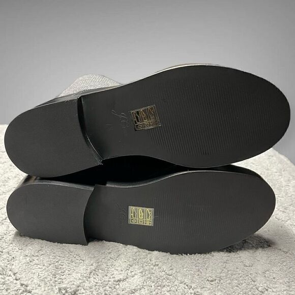 J.Crew Rib-cuff boots in Italian leather Black Gray Size 7.5 NWB - Picture 10 of 14